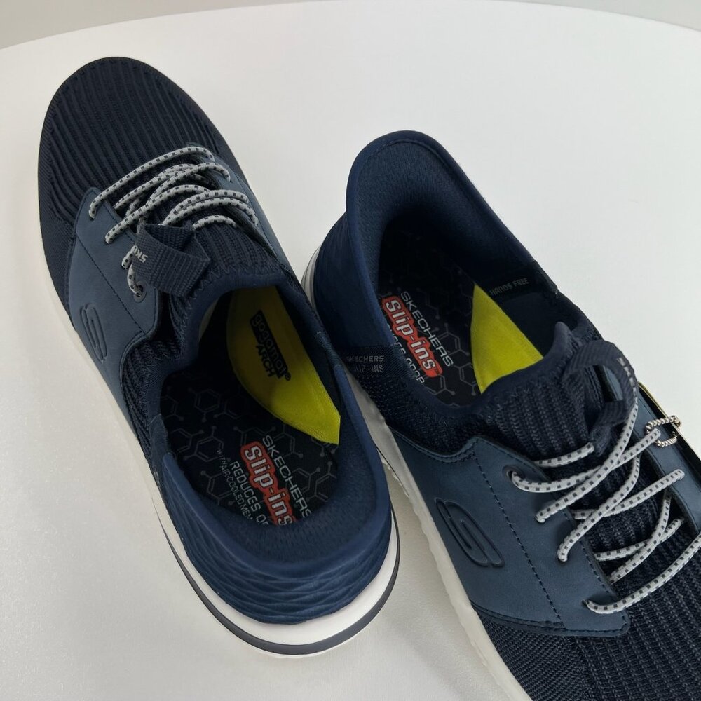 Skechers Slip-Ins Delson 3.0 Lavell Sneaker Mens 11.5 Memory Foam Knit Navy Blue - Picture 10 of 12